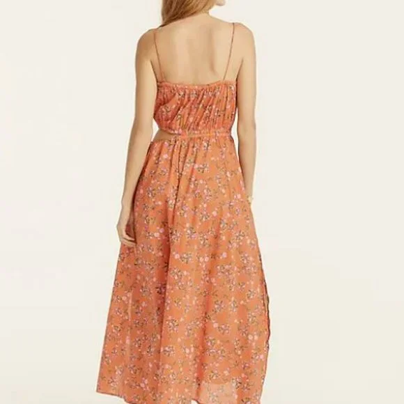 J Crew Side cut-out beach dress in coral floral - Picture 2 of 2